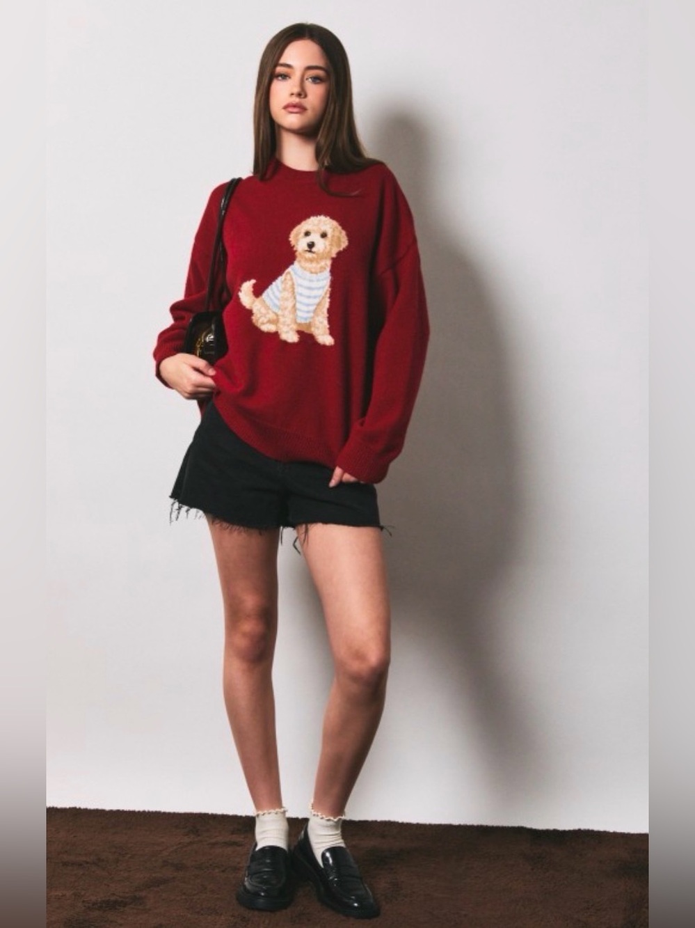 Golden Doodle Red Dog-Graphic Crewneck Sweater